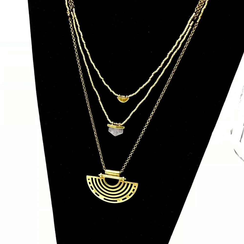 NWT LUCKY $39 Antique Gold w/semi precious accents